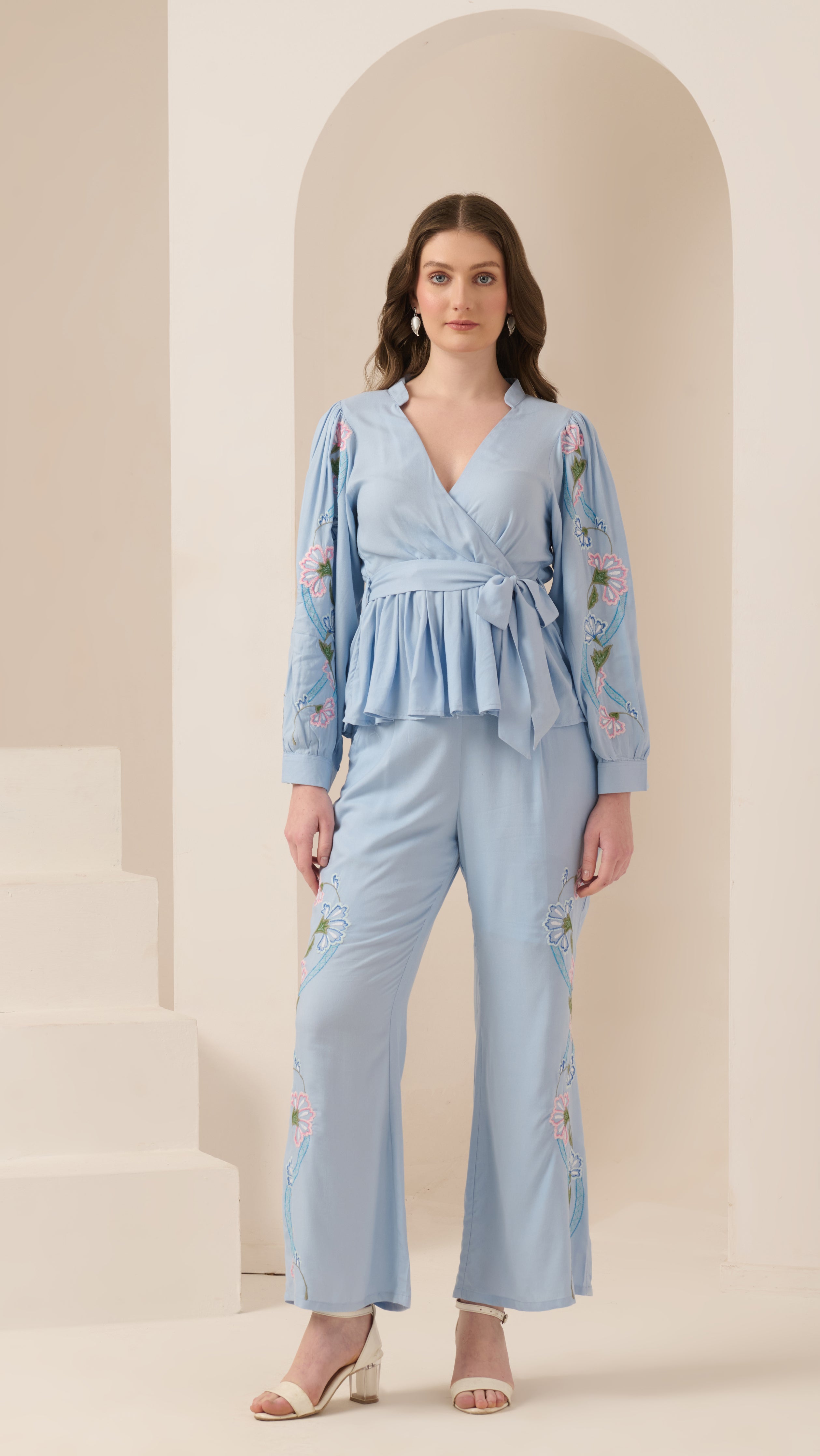 Azure Floralia Co-ord Set - The Basic Threads