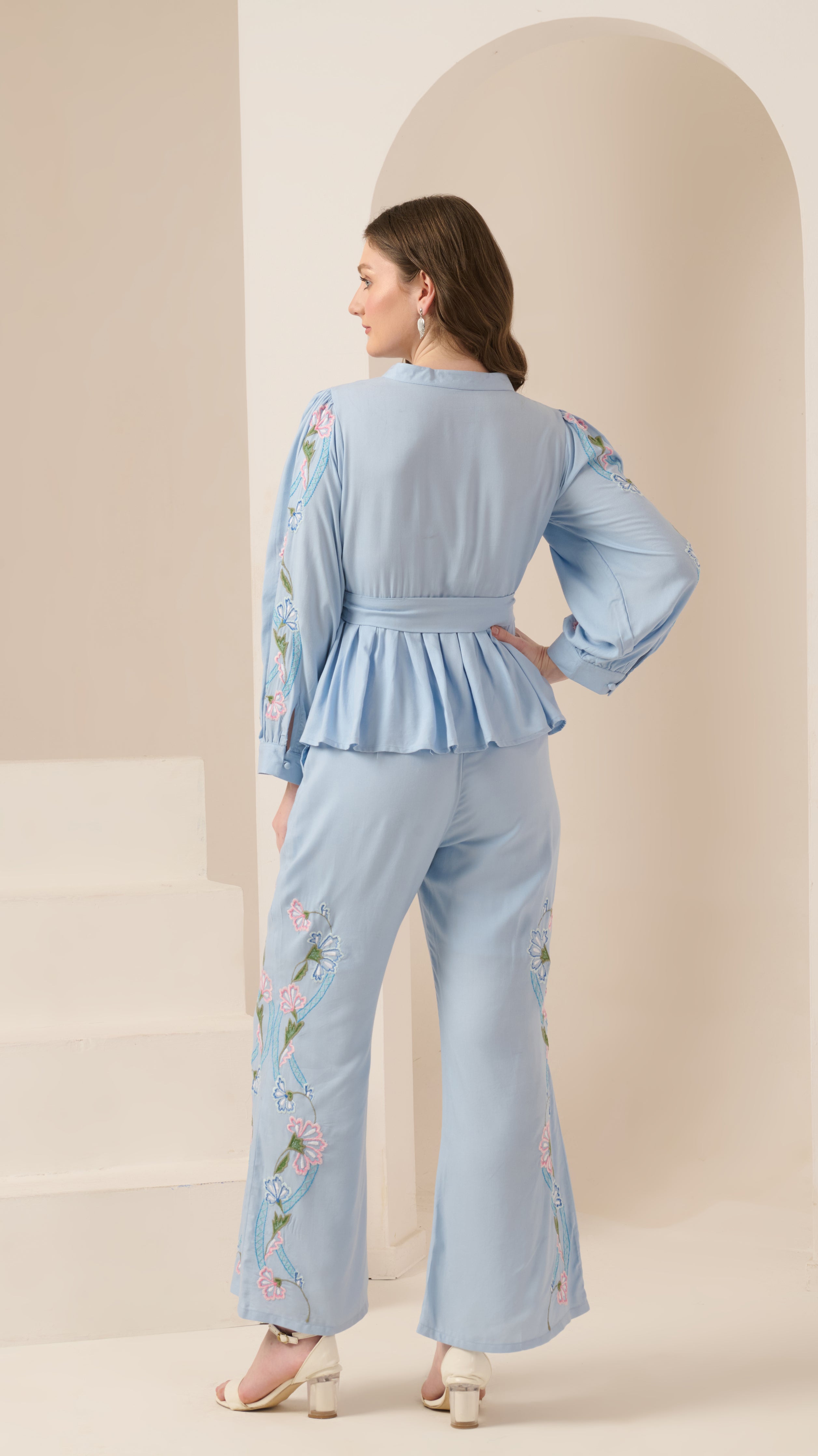 Azure Floralia Co-ord Set - The Basic Threads